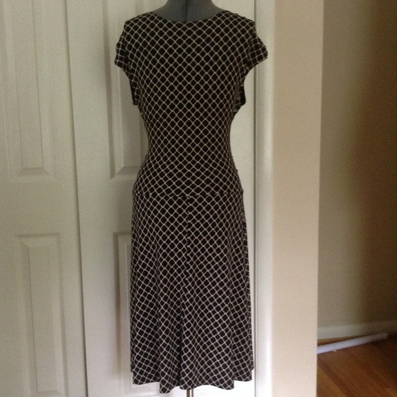 Enfocus Studio Geo Print Knit Shirred Dress - Picture 2 of 7